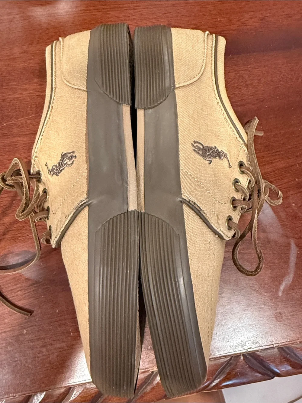 Polo by Ralph Lauren Men's Tan Canvas Boat Shoes